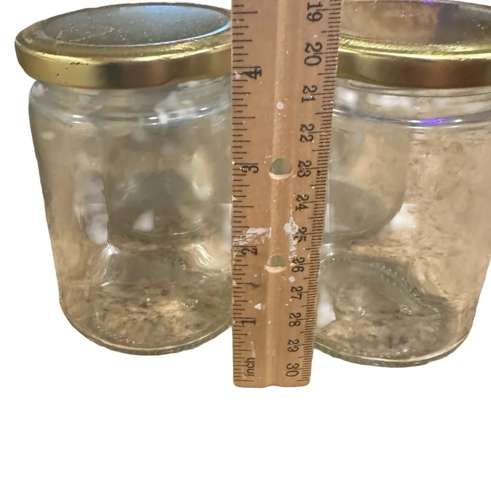 Gold-Lidded Glass Jars Set of 10 (Used - Good Condition) 🫙
